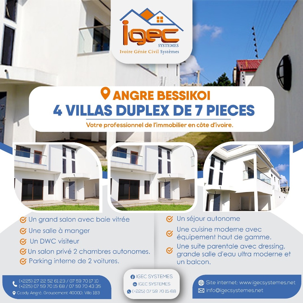 4 Villas Duplex Angré Bessikoi